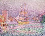 Paul Signac the harbor at marseilles oil painting artist